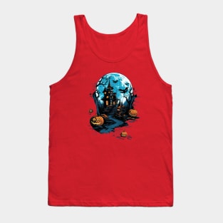 Haunted House Against the Moon Tank Top